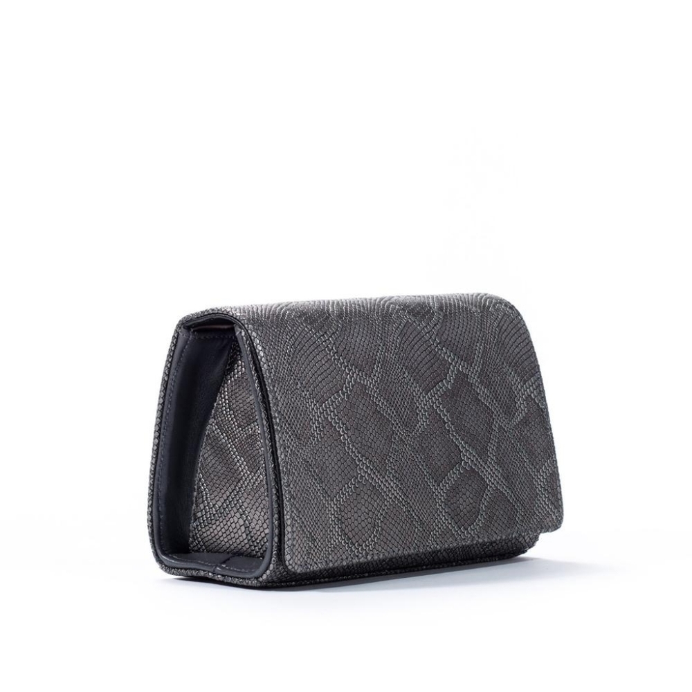 Piper & Skye Lola Crossbody/Shoulder Gunmetal Embossed Leather. - Picture 4 of 16